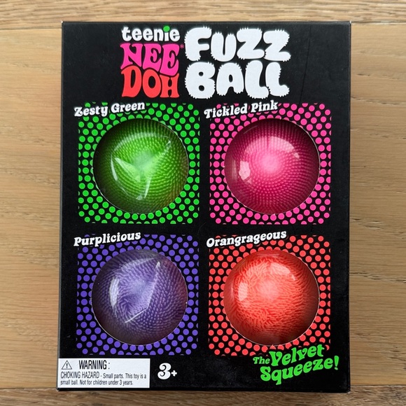 Schylling Other - Teenie NeeDoh Fuzz Ball Velvet Squeeze - Multi Color Pack